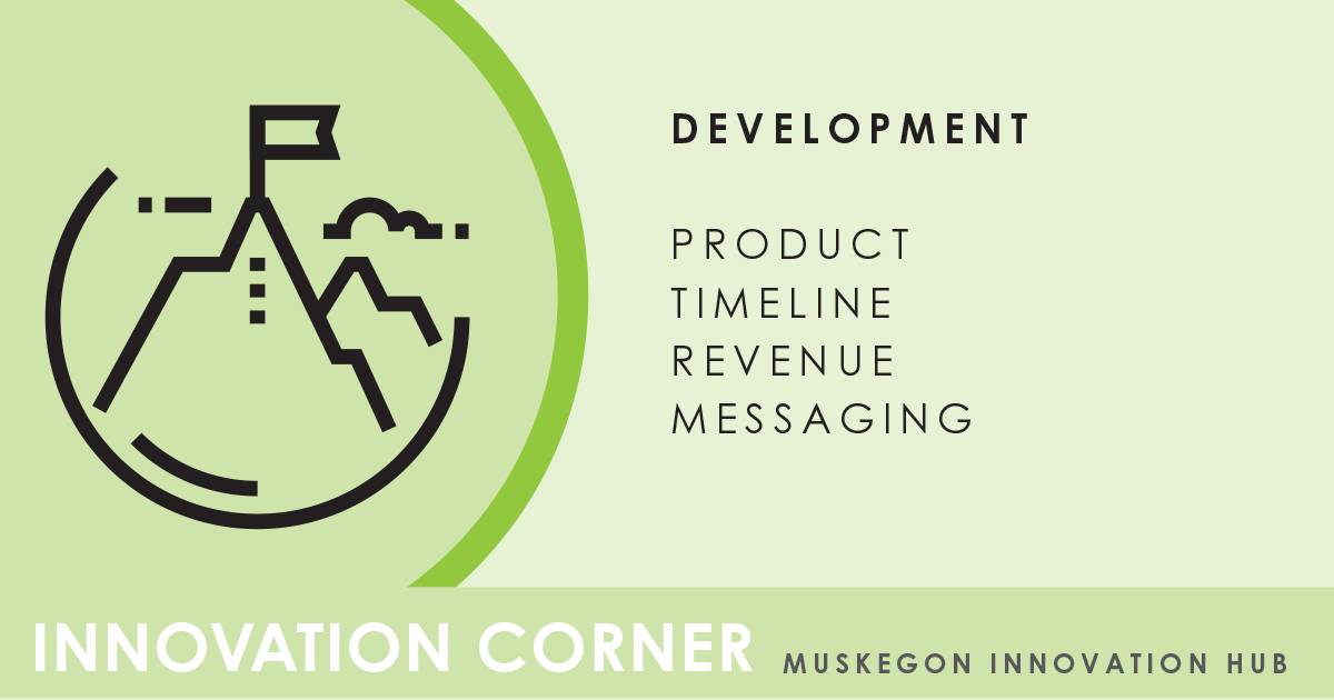 Simple logo-like graphic for product development-related blog posts